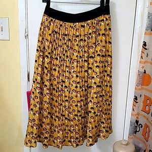 Women's Skirt m/l floral pleated midi waistband multicolored psychedelic hg3